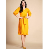 Glomee - Yellow Polyester Womens Fit & Flare Dress ( Pack of 1 ) - None