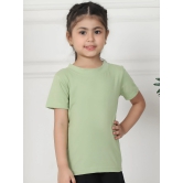 MINI & MING Girls Solid Round Neck Cotton T-Shirt