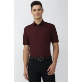 Men Maroon Regular Fit Formal Half Sleeves Formal Shirt