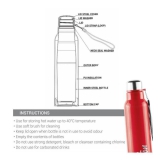 Milton Steel Fit 900 Insulated Inner Stainless Steel Water Bottle, 1 Piece, 630 ml, Red | Easy Grip | Leak Proof | Hot or Cold | School | Office | Gym | Hiking | Treking | Travel Bottle - Re