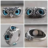 Lucky 3D Owl Ring (Adjustable Size) (Pack of 2)