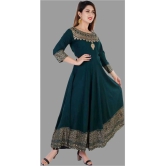 Smien Rayon Printed Anarkali Womens Kurti - Green ( Pack of 1 ) - None