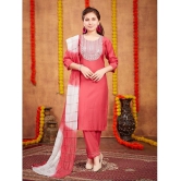 Aarika Red Silk Girls Kurta and Pant Set ( Pack of 1 ) - None