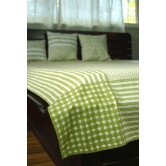 Prakruti Green Blockprinted Single Bed Cover