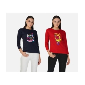 CHOZI - Multi Color Cotton Regular Fit Womens T-Shirt ( Pack of 2 ) - None