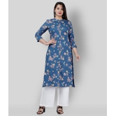 MAUKA - Blue Blue Straight Rayon Women''s Stitched Salwar Suit ( Pack of 1 ) - 5XL