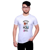 NITYANAND CREATIONS Round Neck White Holi T-Shirt for MEN-HOLI-T-SHIRT-11584-XL