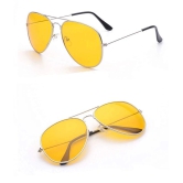 House Of Quirk - Yellow Pilot Sunglasses ( Night Vision ) - Medium