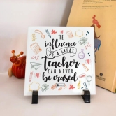 Indigifts Teachers Day Gift - The Influence Of A Great Teacher Printed Ceramic Tile 6x6 Inches - Farewell Gift for Teachers| Gift For Teachers Special| Teacher Day Gift Items