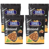 Mewa Mitra Premium California Jumbo Almonds Natural Raw Badam Rich in Fiber and Protein Nutritious and Delicious Crunchy Badam Giri - (250 Gram Pack of 4)