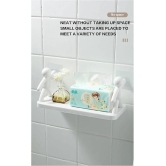 HINGOL  Multipurpose Wall Mount Bath Shelf Organizer l Bathroom Shelf and Rack I Self-Adhesive Multipurpose Bathroom Shelf with Rack/