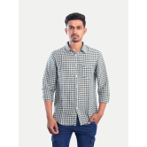 Men White Gingham Checkered Cotton Casual shirt