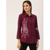 Kbz - Wine Rayon Womens Shirt Style Top ( Pack of 1 ) - None