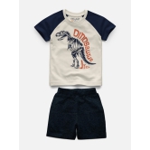 Raglan Half Sleeve Printed T-shirt with Comfy Solid Shorts for Infants & Girls - Pack of 2 (1 Tshirt & 1 Shorts)