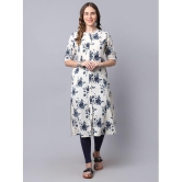 Pistaa - Navy Blue Cotton Womens Front Slit Kurti ( Pack of 1 ) - None