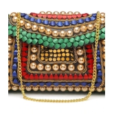 Anekaant Green Metal Box Clutch - Green