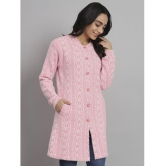 eWools.in Woollen Round Neck Women's Buttoned Cardigans - Pink ( ) - None