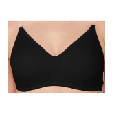 Madam - Black Cotton Blend Lightly Padded Women's T-Shirt Bra ( Pack of 1 ) - None