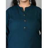 PrettyPlus by Desinoor.com Rayon Solid Straight Womens Kurti - Teal ( Pack of 1 ) - None