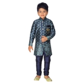 Ahhaaaa Kids Ethnic Wear Sherwani and Breaches Set for Boys - None