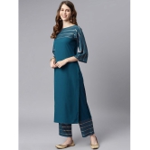 Janasya - Blue Straight Crepe Womens Stitched Salwar Suit ( Pack of 1 ) - S