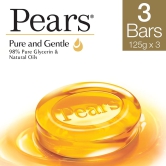 Pears Moisturising Bathing Bar Soap With Glycerine Pure & Gentle - For Golden Glow - (125G X 3)