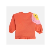 Miniklub Girls Round Neck Full Sleeve Knit Sweat Shirt (Orange Color) - None