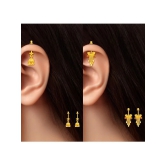 LUV FASHION Gold EarCuff Earrings ( Pack of 2 ) - Gold