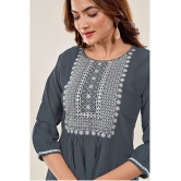 Glomee - Grey Viscose Women's Tunic ( Pack of 1 ) - None