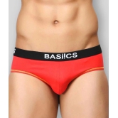 BASIICS By La Intimo Cotton Blend Mens Briefs ( Red ) - M