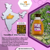 ONE BEE ORGANIC Honey | Alfalfa Flora Honey/Alfalfa Blossom Honey | Natural Flora Honey - 280 GM.