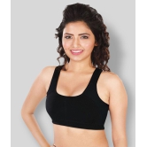 Dermawear Black Poly Cotton Solid Sports Bra - XL