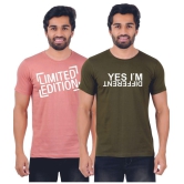 ferocious - Pink Cotton Regular Fit Men's T-Shirt ( Pack of 2 ) - None