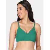 IN CARE LINGERIE - Green Cotton Lightly Padded Women's T-Shirt Bra ( Pack of 1 ) - None