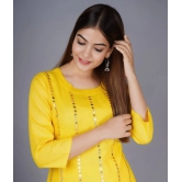 MIRROR WORK KURTA WITH SHARARA-2XL / Yellow