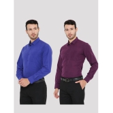 Maharaja - Multicolor Polyester Slim Fit Mens Formal Shirt ( Pack of 2 ) - 44