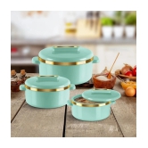 Milton Curve Jr. Inner Stainless Steel Casserole Set of 3, Light Green - Light Green