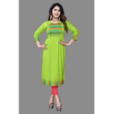 haya fashion - Lime Green Rayon Women's Straight Kurti ( Pack of 1 ) - None