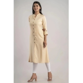 MAUKA - Cream Rayon Womens A-line Kurti ( Pack of 1 ) - None