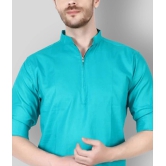 Springberry - Turquoise Cotton Slim Fit Mens Casual Shirt ( Pack of 1 ) - None