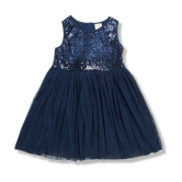 Juscubs Navy Blue Polyester Girls Fit And Flare Dress ( Pack of 1 ) - None