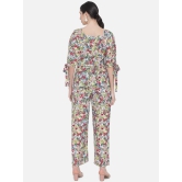 ALL WAYS YOU Women jumpsuit Poly Crepe fabric with Half Sleeves & Square Neck Multicolor XXL