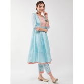 Pannkh - Light Blue Art Silk Womens A-line Kurti ( Pack of 1 ) - None