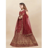 Apnisha Maroon Silk Girls Semi Stitched Lehenga Choli Set ( Pack of 1 ) - None