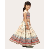 Kids Girls Multi Color Rayon Silk Bandhani Printed Lehenga Choli | Girls Ethnic Wear: Printed Lehenga Choli Set-White / 3 Years-4 Years