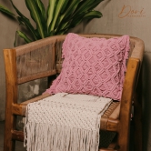 Pink Macrame Cushion Cover