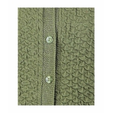 eWools.in Green Woollen Full Sleeves Buttoned Cardigan - XL