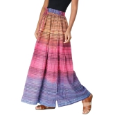 Wild-Orchid Long Summer Skirt with Stripes Woven in Multi-Color Thread and Dori on Waist