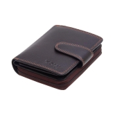 Tough Women Casual Brown Genuine Leather Wallet - Regular Size (11 Card Slots) - Brown