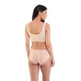 Kate High Coverage Mid Waist Hipster Panty - Beige-Large